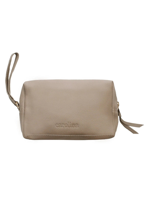 Abby Make Up Bag Nude Soft Leather Leather