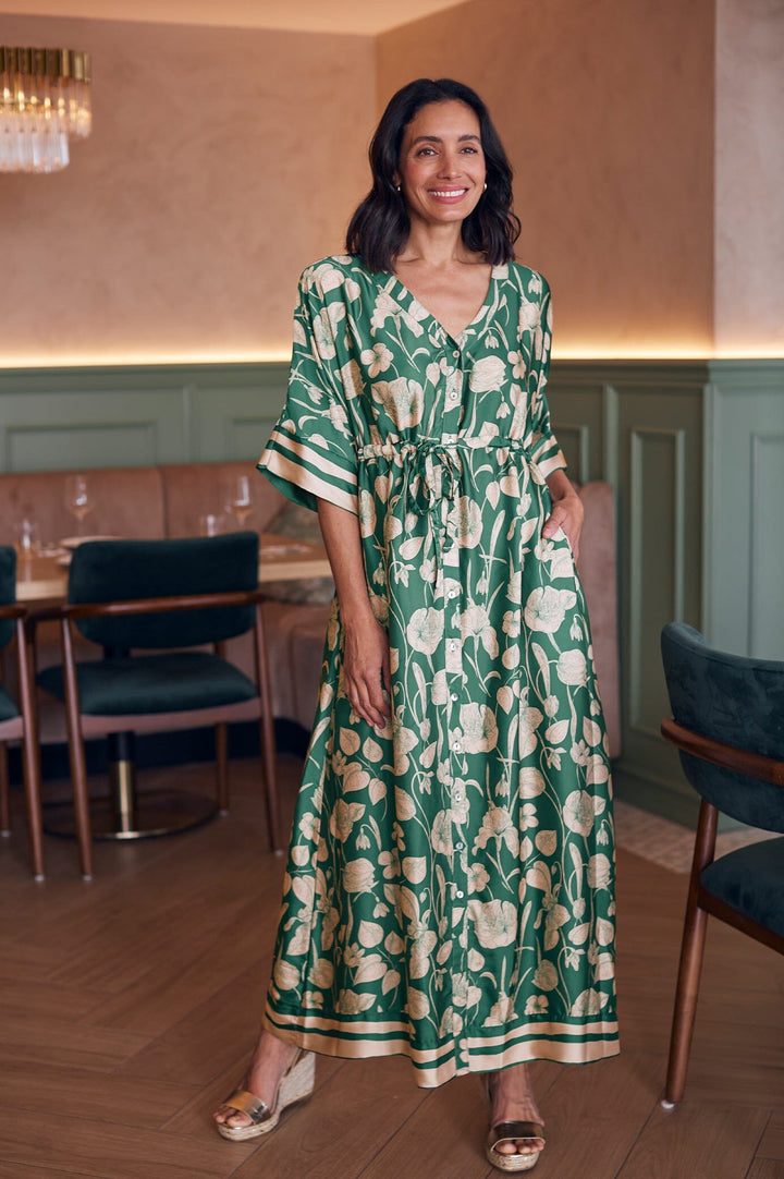 Bridgett Floral Dress Emerald Dress