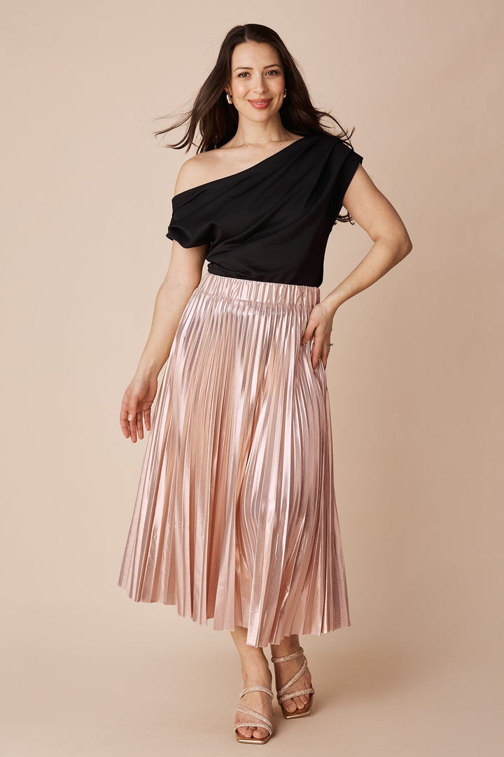 Caitlin Pleated Skirt Champagne Skirt