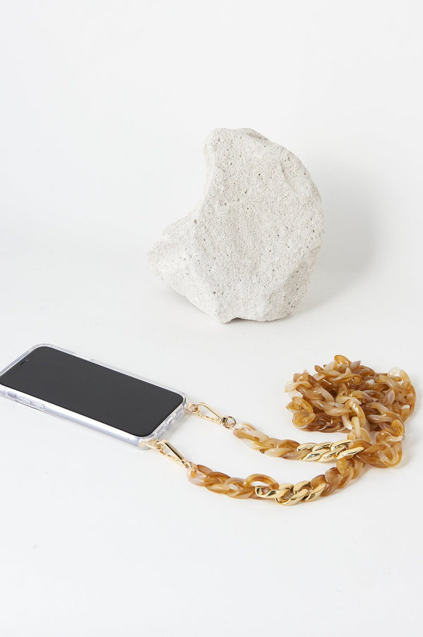 Shyla Acrylic Mobile Phone Strap Nude and Tan Accessories