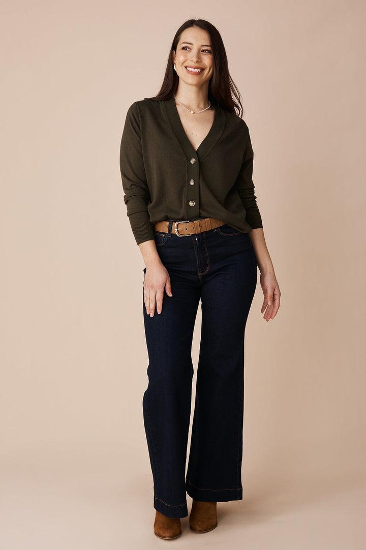 Kinsley Cardigan Olive Knitwear