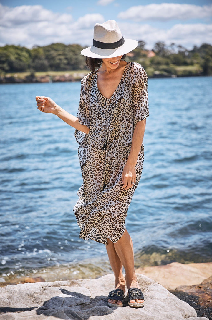 Esmé Silk Kaftan Animal Print kaftan