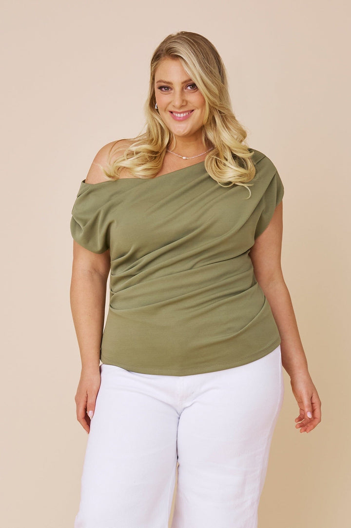 Roslyn Top Olive Tops