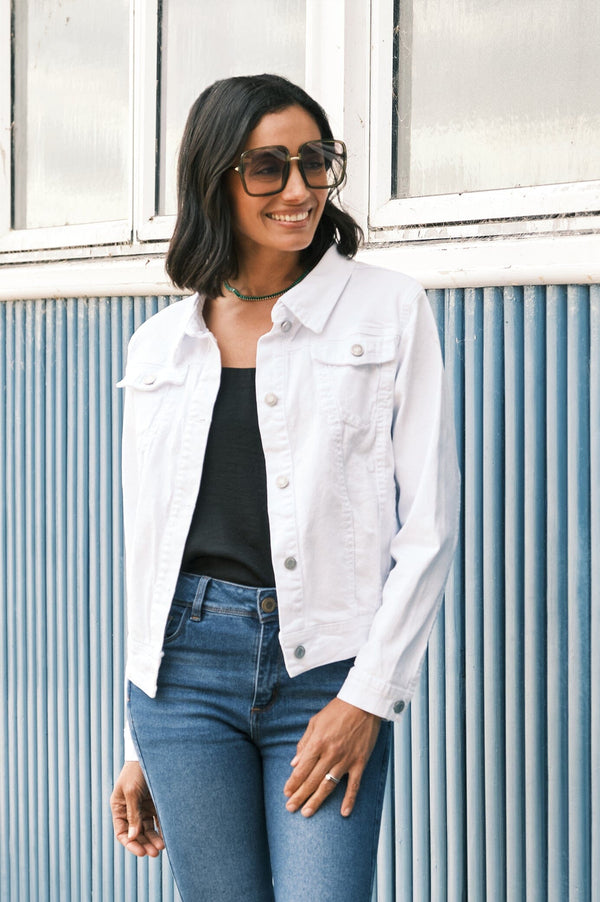 Chelsey Denim Jacket White- Pre Order Jacket