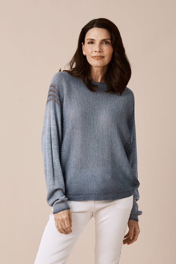 Oriana Light Knitwear Denim Blue Shimmer Knitwear