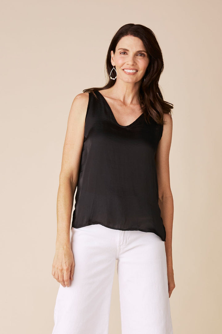 Zoe Sleeveless Top Black Tops