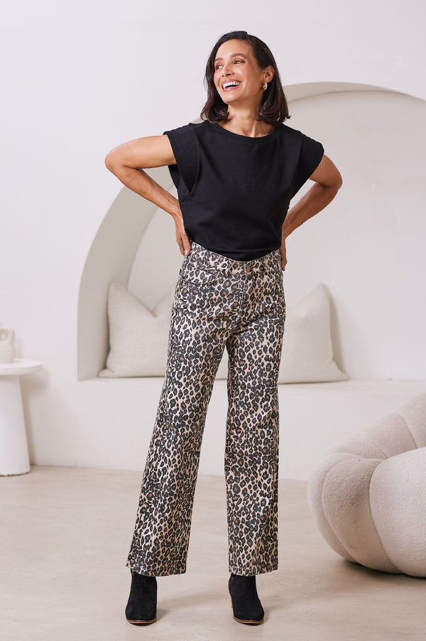 Gloria Animal Print High Rise Jeans - Pre Order Denim Pants