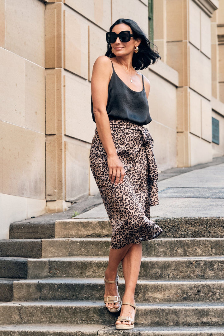 Alima Animal Print Wrap Skirt Skirt