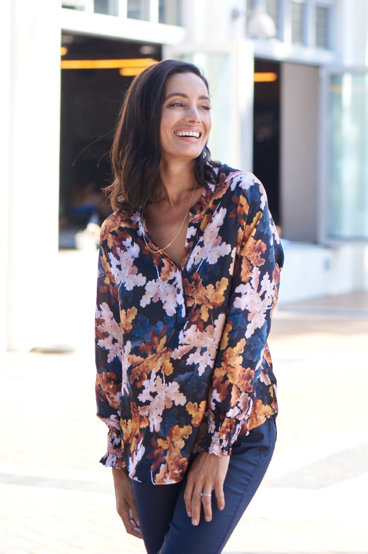 Angelina Long Sleeve Top Cassia Print Tops