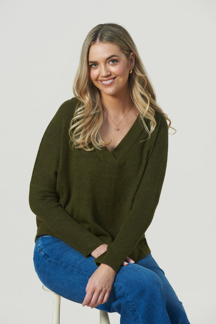 Ashlee Jumper Olive Knitwear