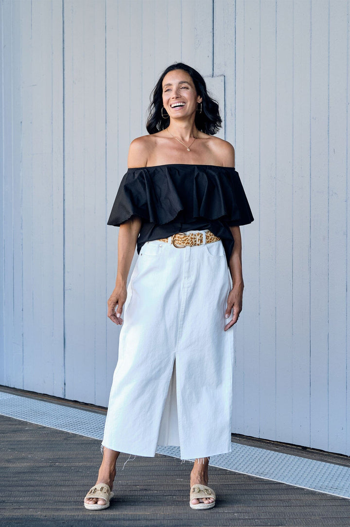 Eva Off Shoulder Top Black Tops