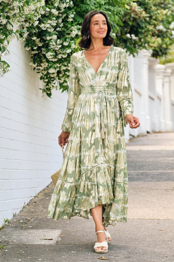 Halina Dress in Aloe Dress