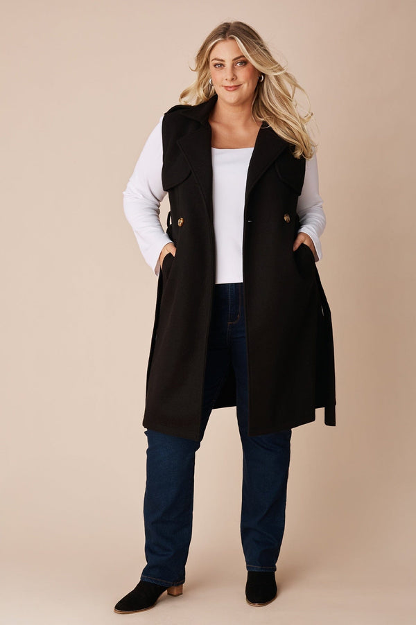 Tyra Sleeveless Jacket Black Jacket