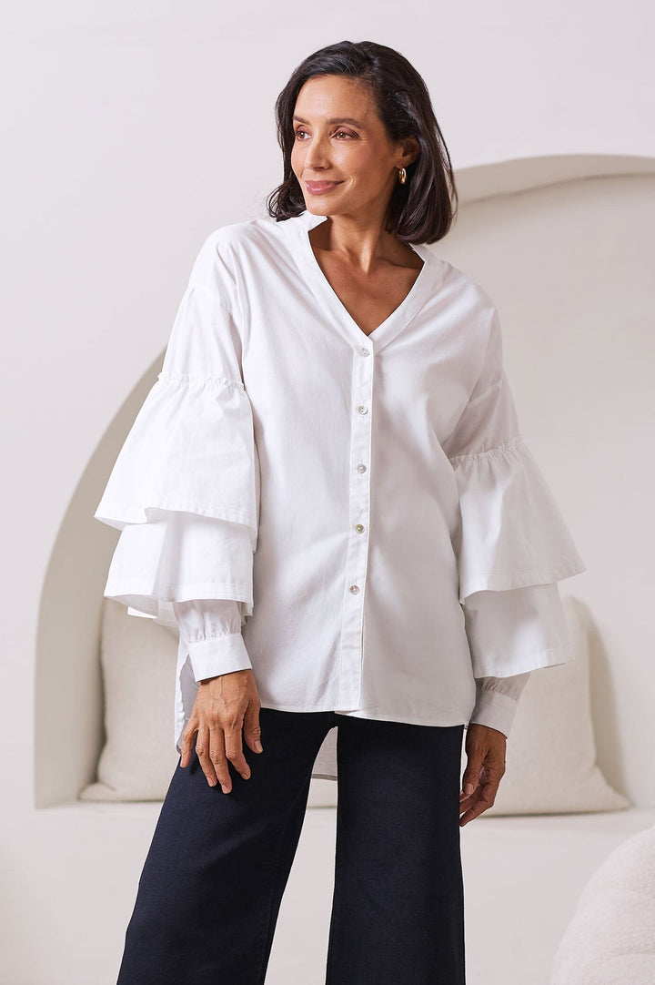Alexis Long Sleeve Top White Tops