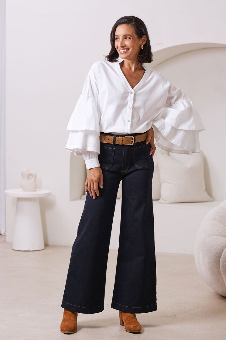 Alexis Long Sleeve Top White Tops