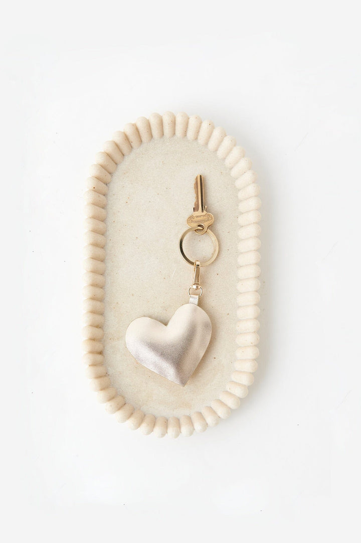 Heart Keyring Soft Leather Gold Accessories