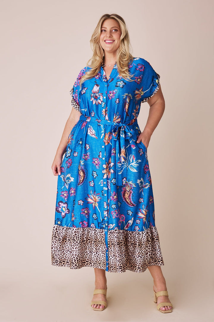 Eden Print Dress Cobalt Dress