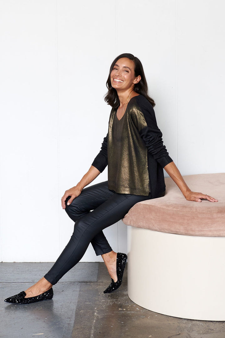 Teagan Shimmer Jumper Black Knitwear