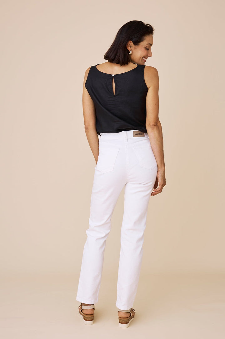 Katya Jeans White High Rise Denim Pants