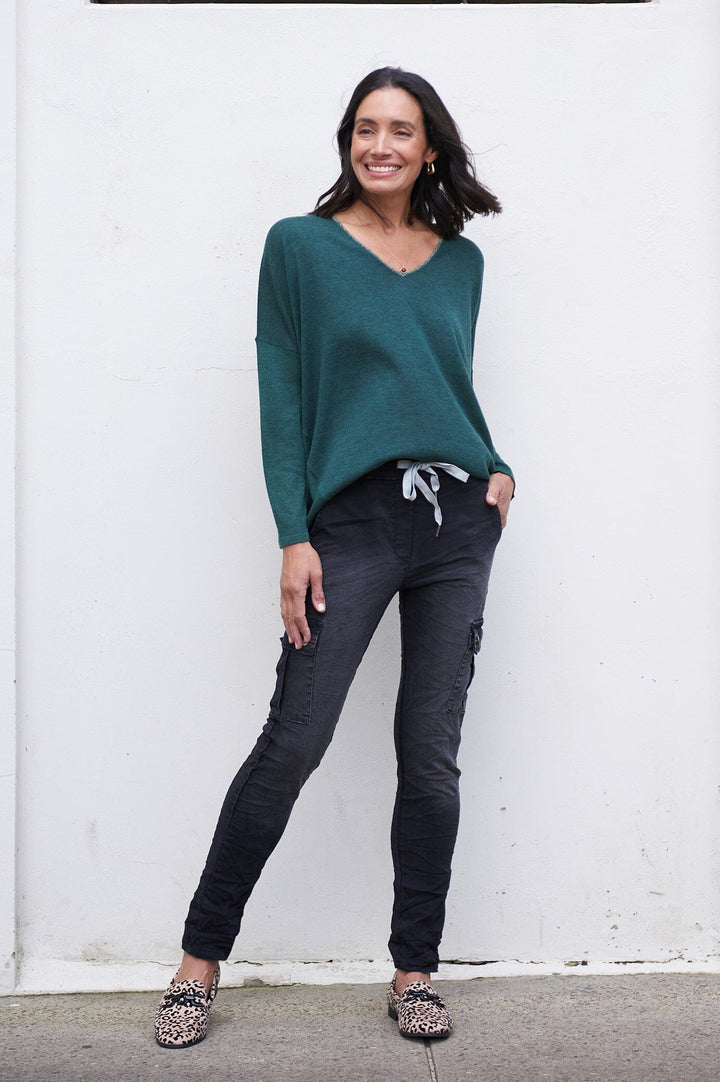 Christina Fine Knit Jumper Forest Green Jumper