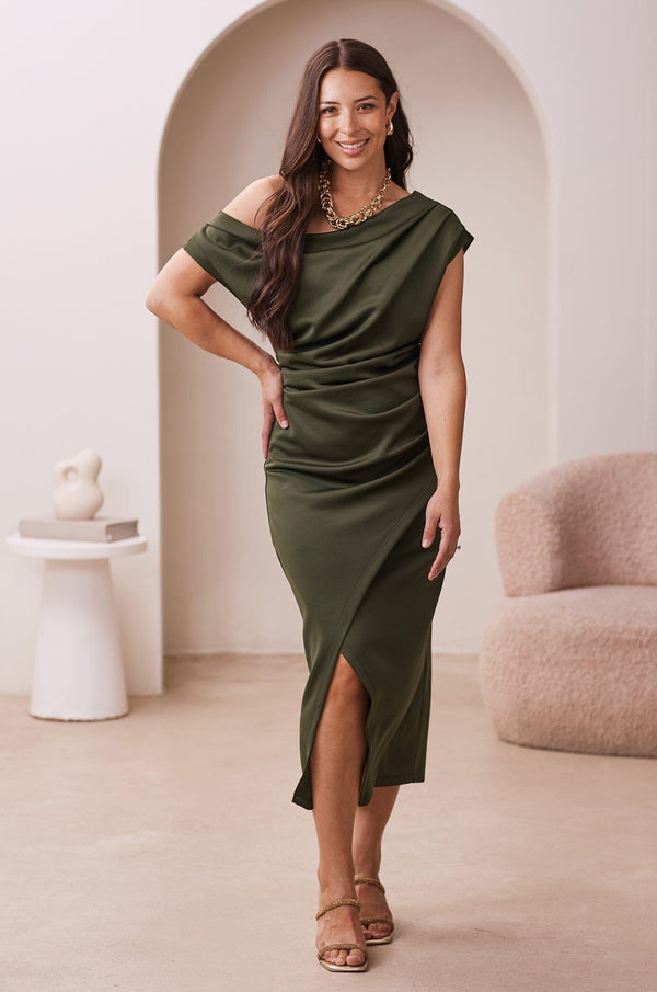 Roslyn Dress Military Green