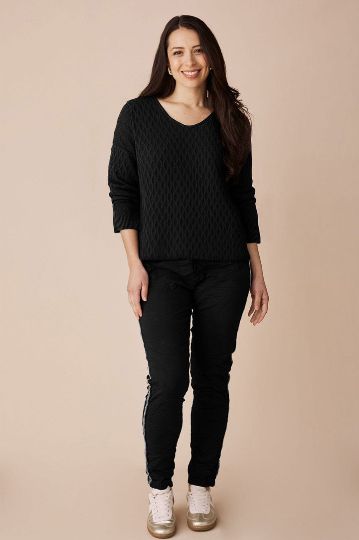 Kayla V-Neck Jumper Black Knitwear