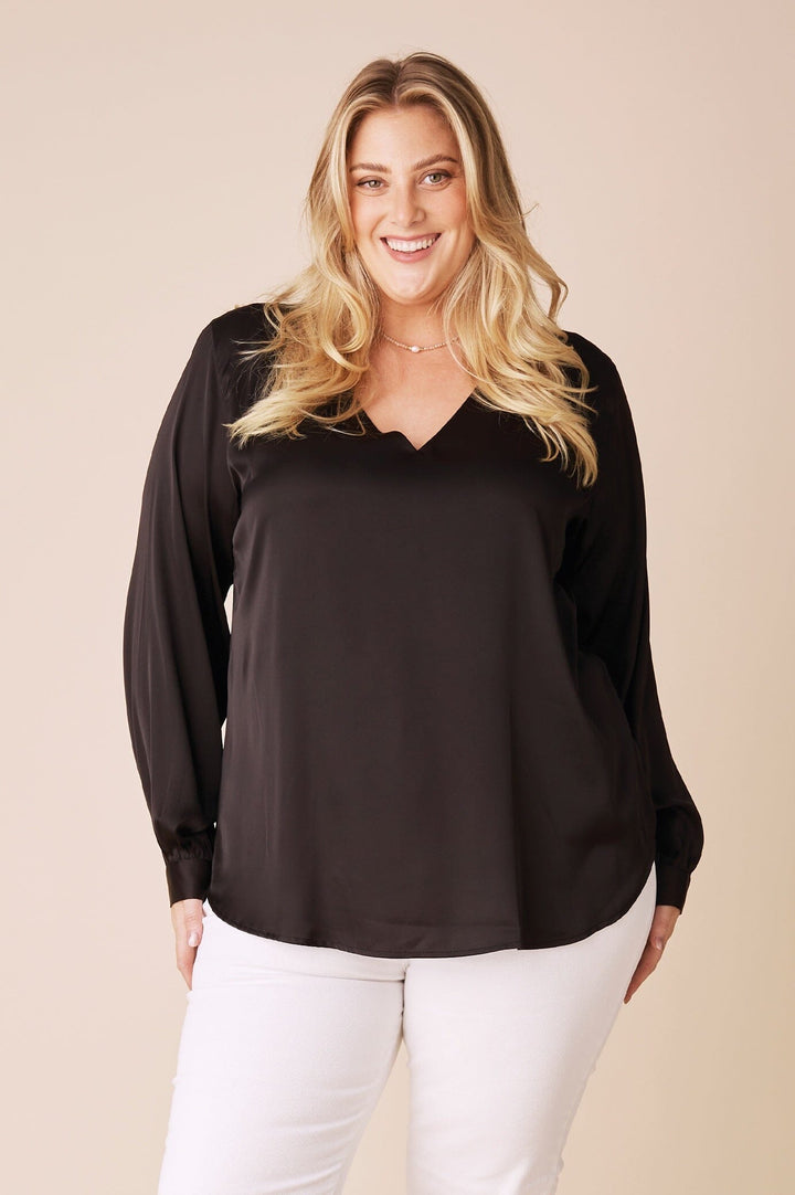 Hannah Long Sleeve Top Black - Pre Order Tops