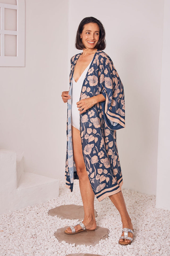 Bridgett Floral Cape Navy Capes