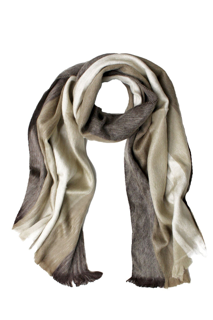 Alpaca Wrap Striped Multi Colour Beige Alpaca