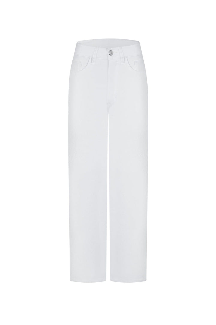 Amelia Straight Leg Jeans White- Pre Order Denim Pants