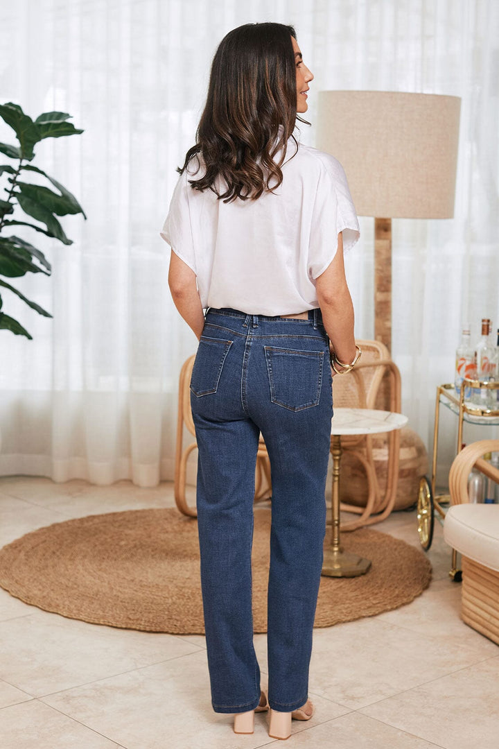 Amelia Straight Leg Jeans Classic Blue Denim Pants