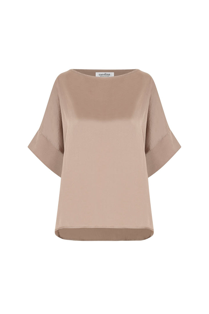 Bianca Short Sleeve Top Almond Tops