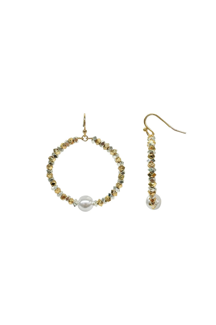 Brisa Pearl Hoop Earrings Gold & Silver Earrings
