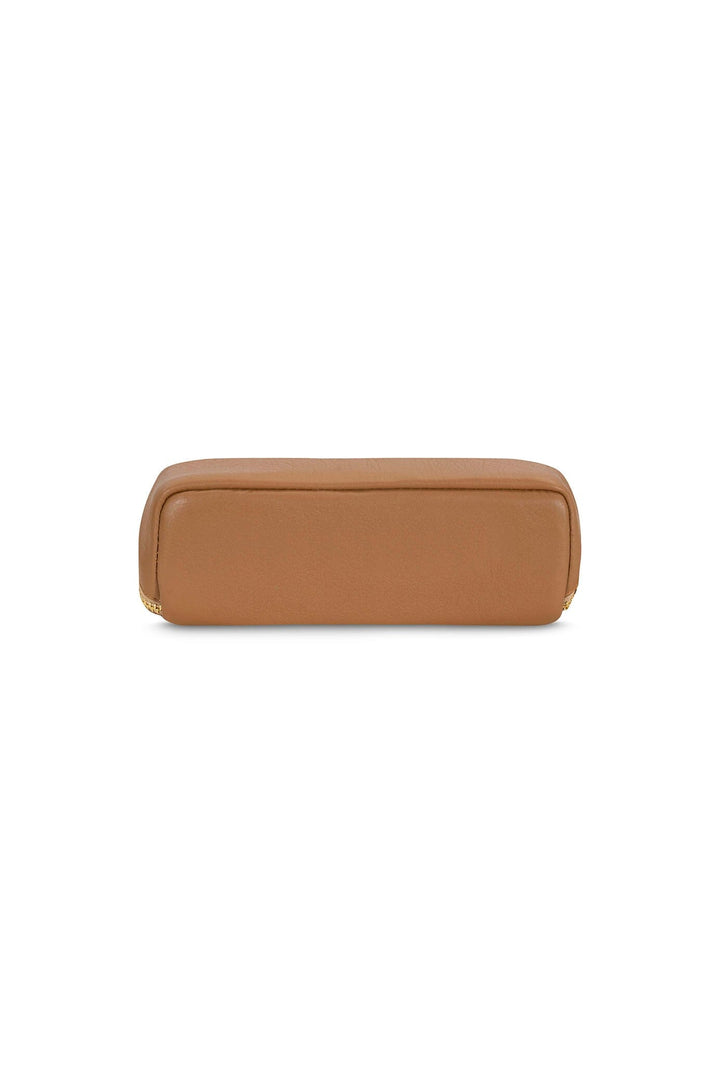 Cara Make Up Bag Tan Soft Leather Leather