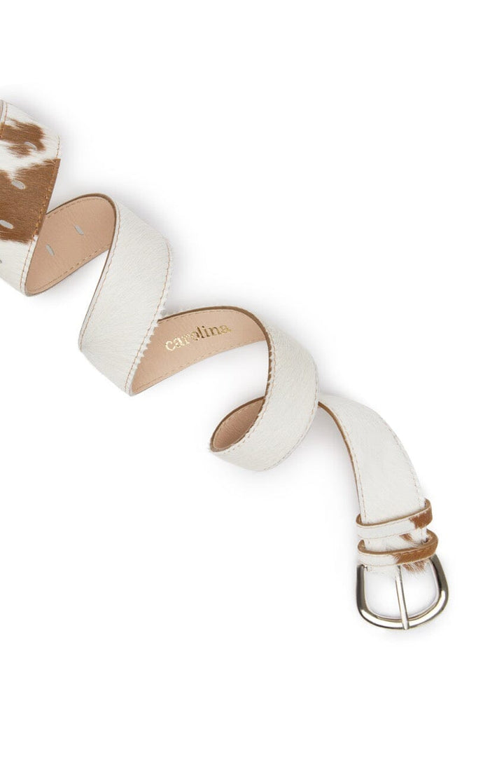 Jeans Belt Tan & White Cowhide Belts