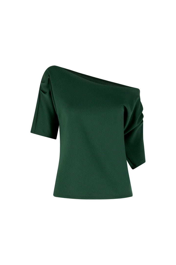 Claudette Off Shoulder Top Forest Green Tops