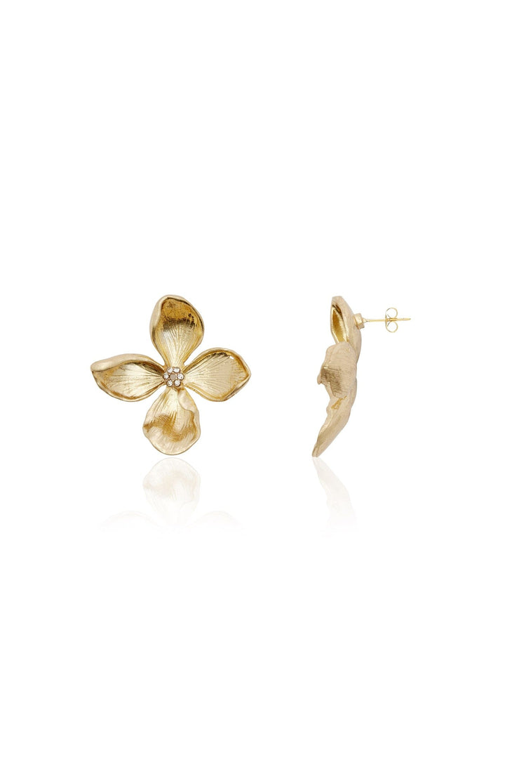 Danna Floral Earrings Gold Stud Earrings