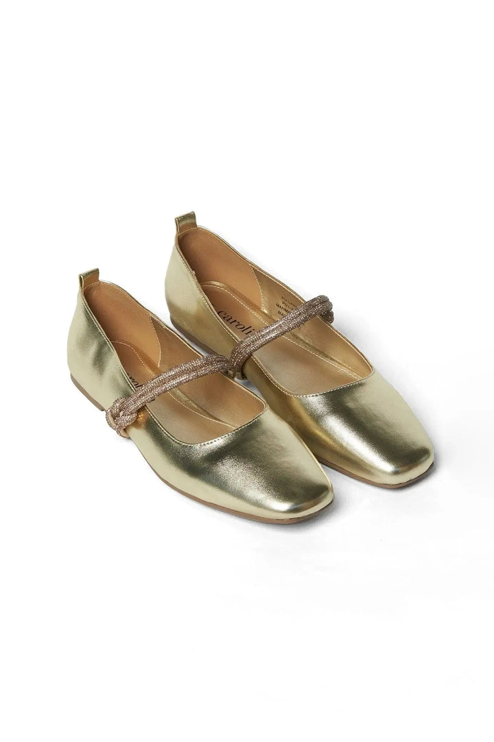 Elara Ballet Flats Gold Shoes
