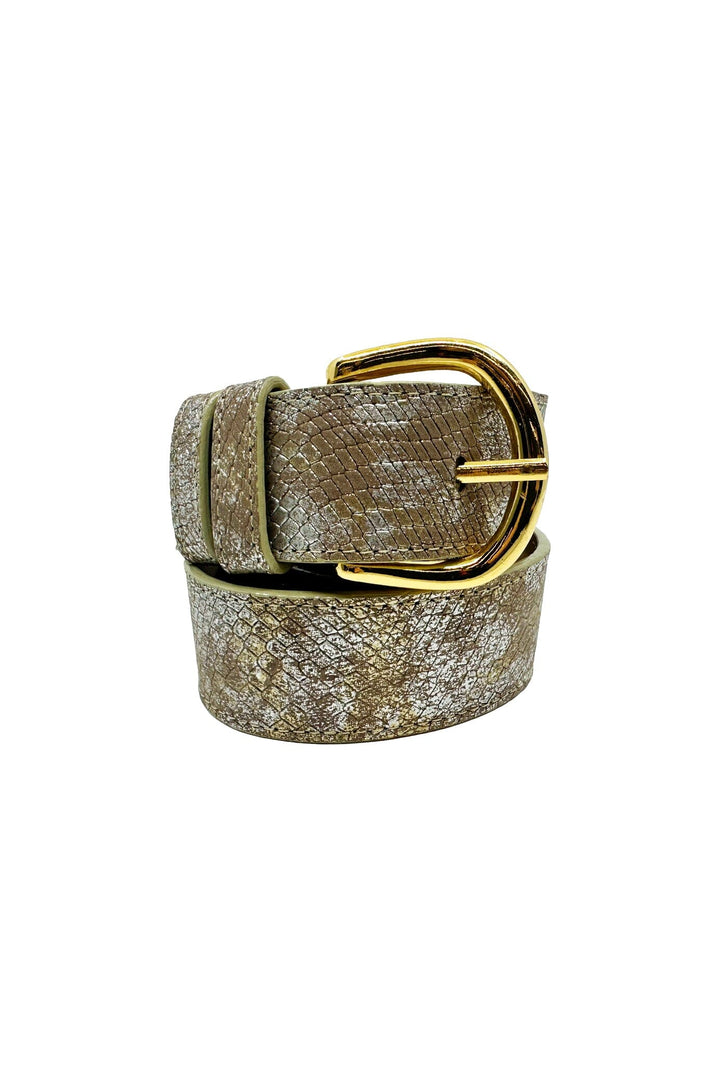 Jeans Belt Metallic Blush Snake Print Belts