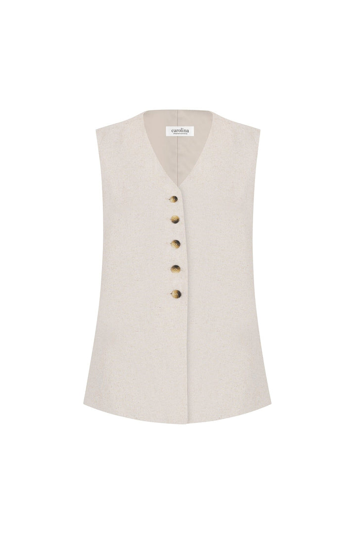 Jocelyn Vest Oatmeal Knitwear