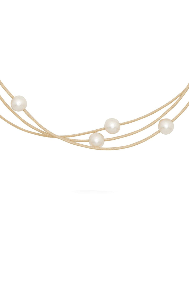 Leia Pearl Necklace Nude Layered Necklace