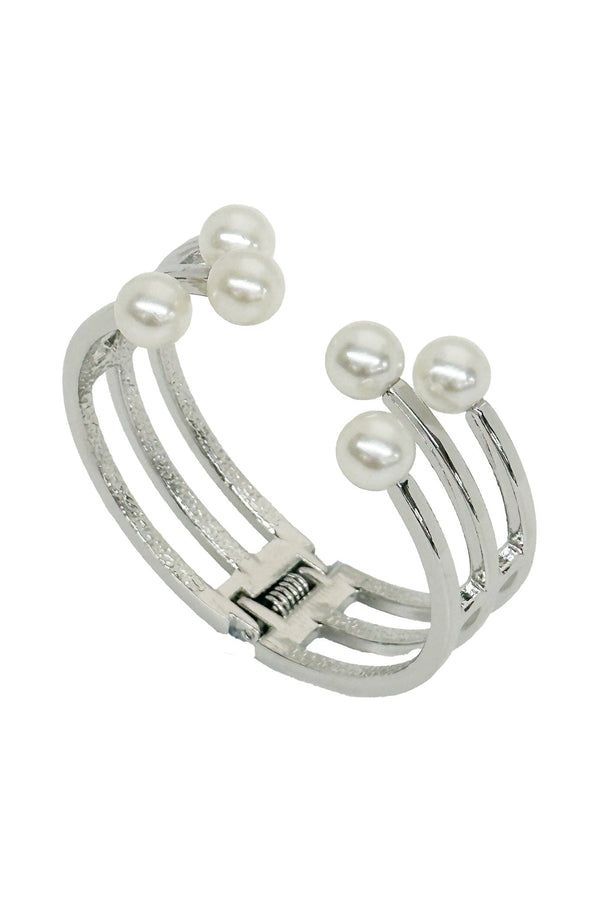 Lillie Pearl Bangle Silver Bracelet