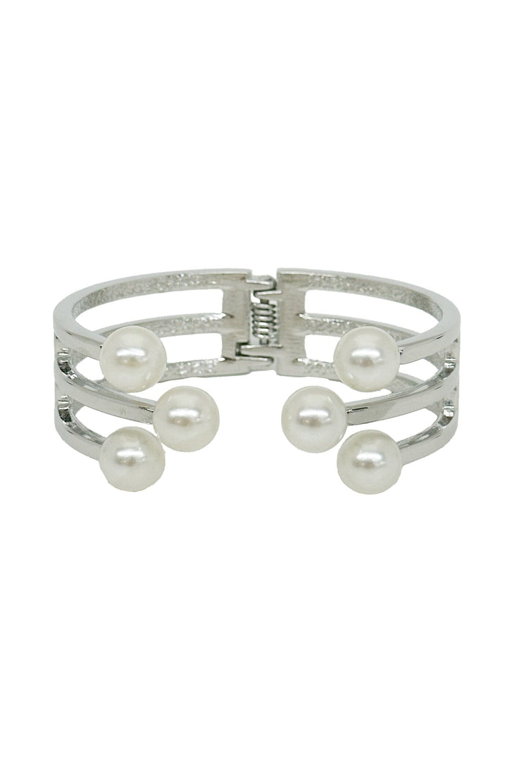 Lillie Pearl Bangle Silver Bracelet