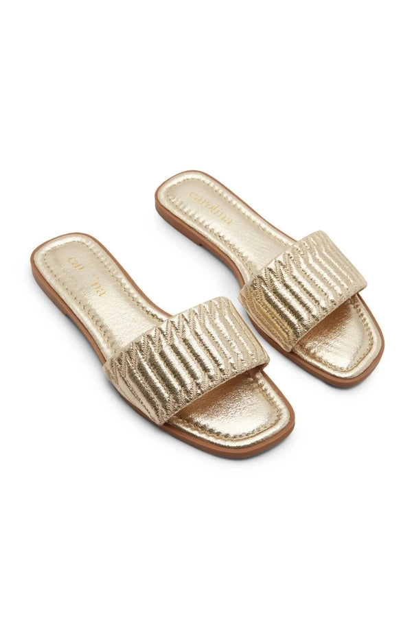 Marcelina Metallic Slides Gold- Pre Order Shoes