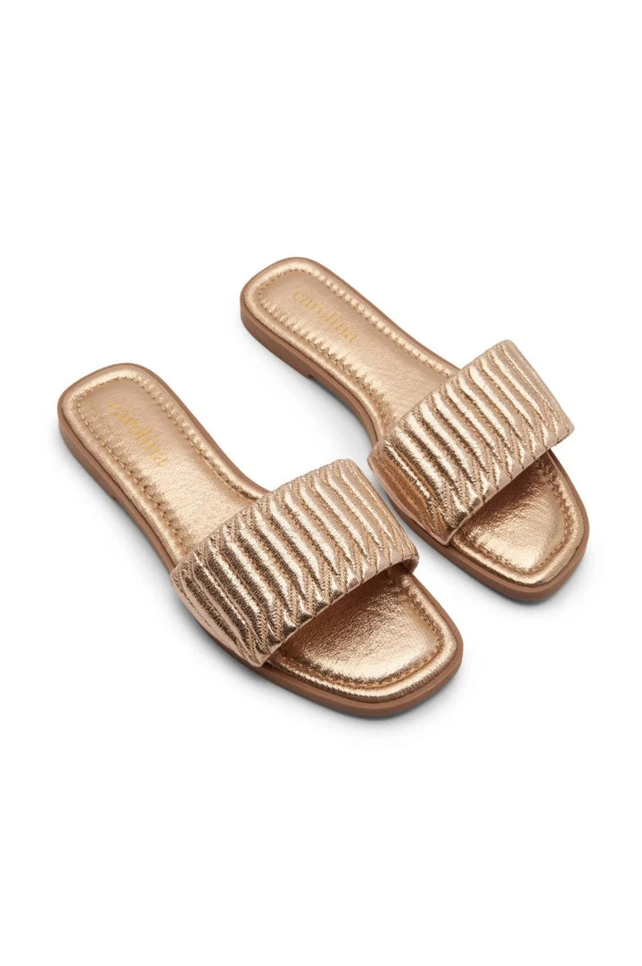 Marcelina Metallic Slides Rose Gold- Pre Order Shoes
