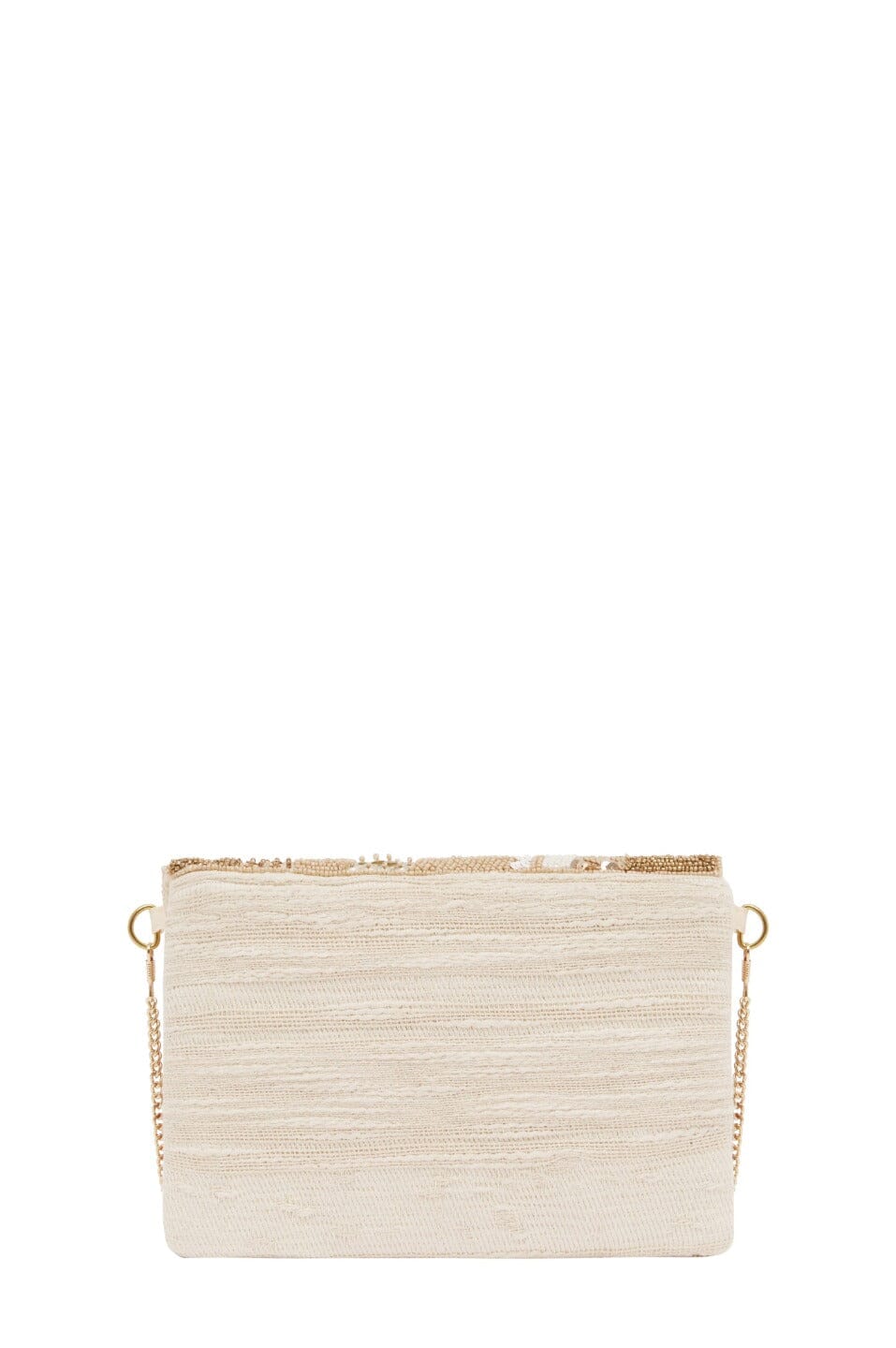 Marina Sequinned & Beaded Crossbody Clutch Bag Champagne Handbags