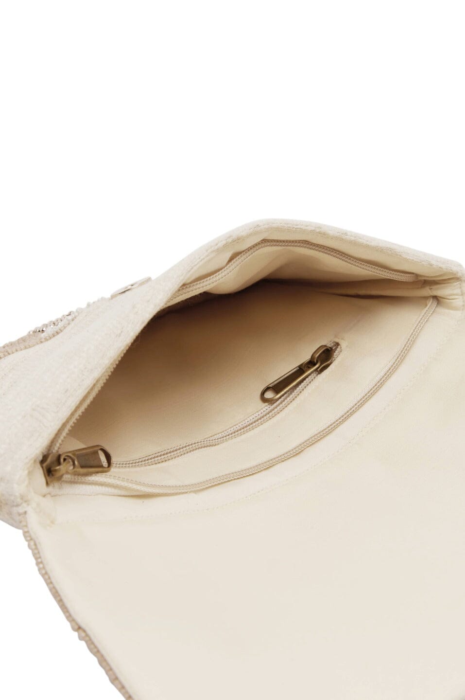 Marina Sequinned & Beaded Crossbody Clutch Bag Champagne Handbags