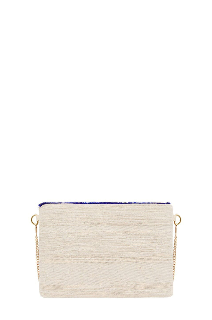 Marina Sequinned & Beaded Crossbody Clutch Bag Navy Handbags