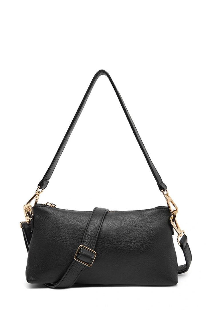 Marisol Leather Shoulder Bag Black Leather