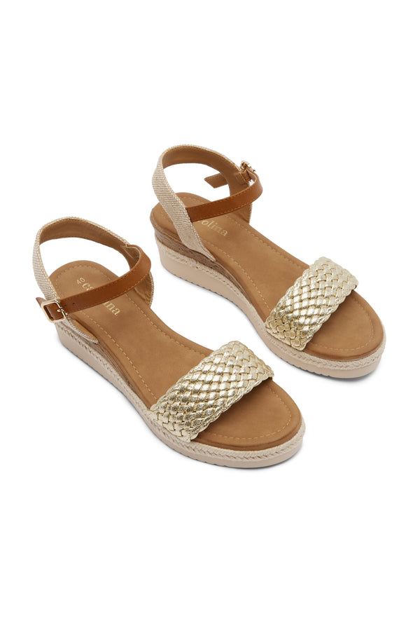 Nila Wedges Gold Shoes